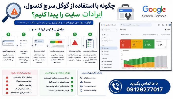 چگونه با استفاده از گوگل سرچ کنسول، ایرادات سایت را پیدا کنیم؟